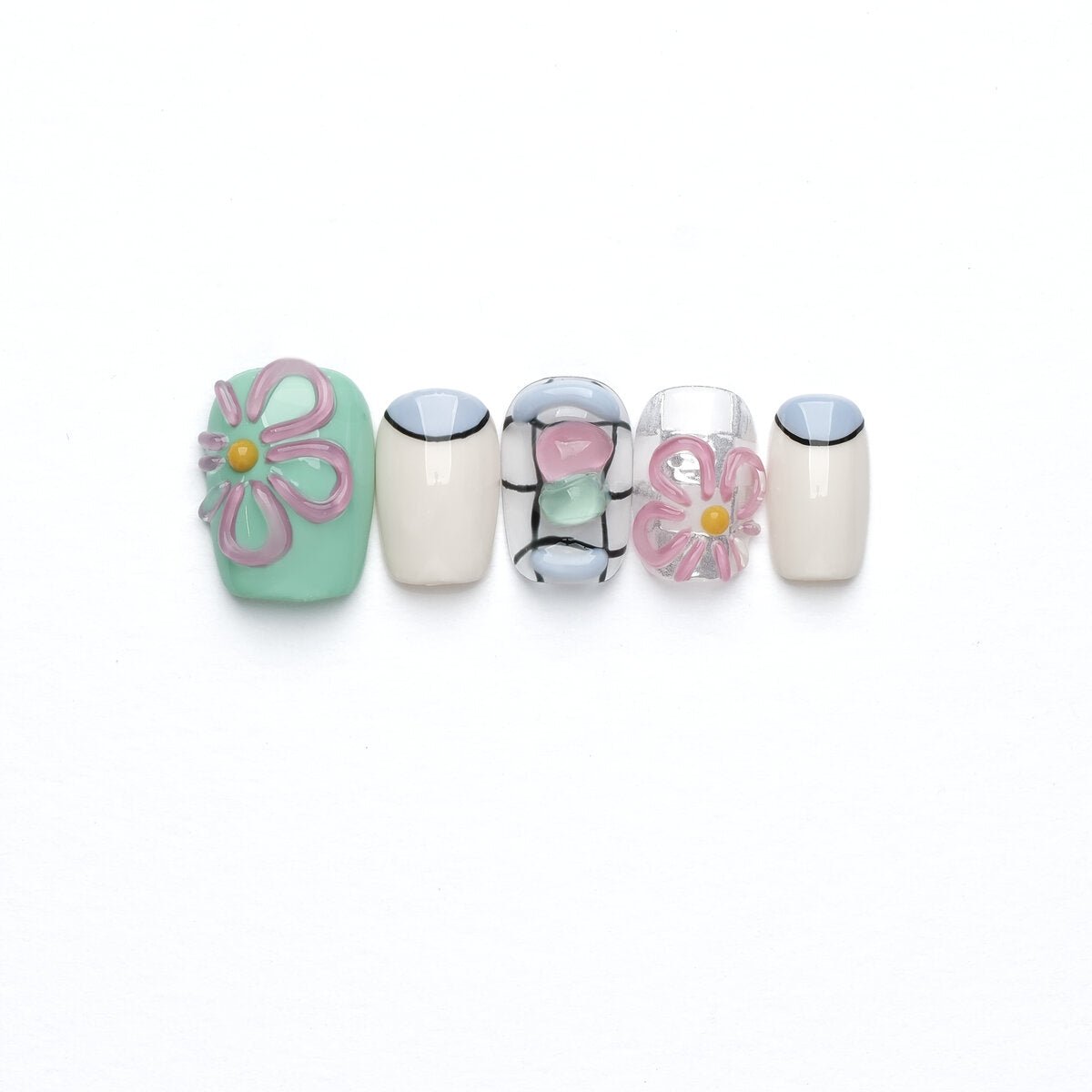 Little Flower Macaron Press-On Nails