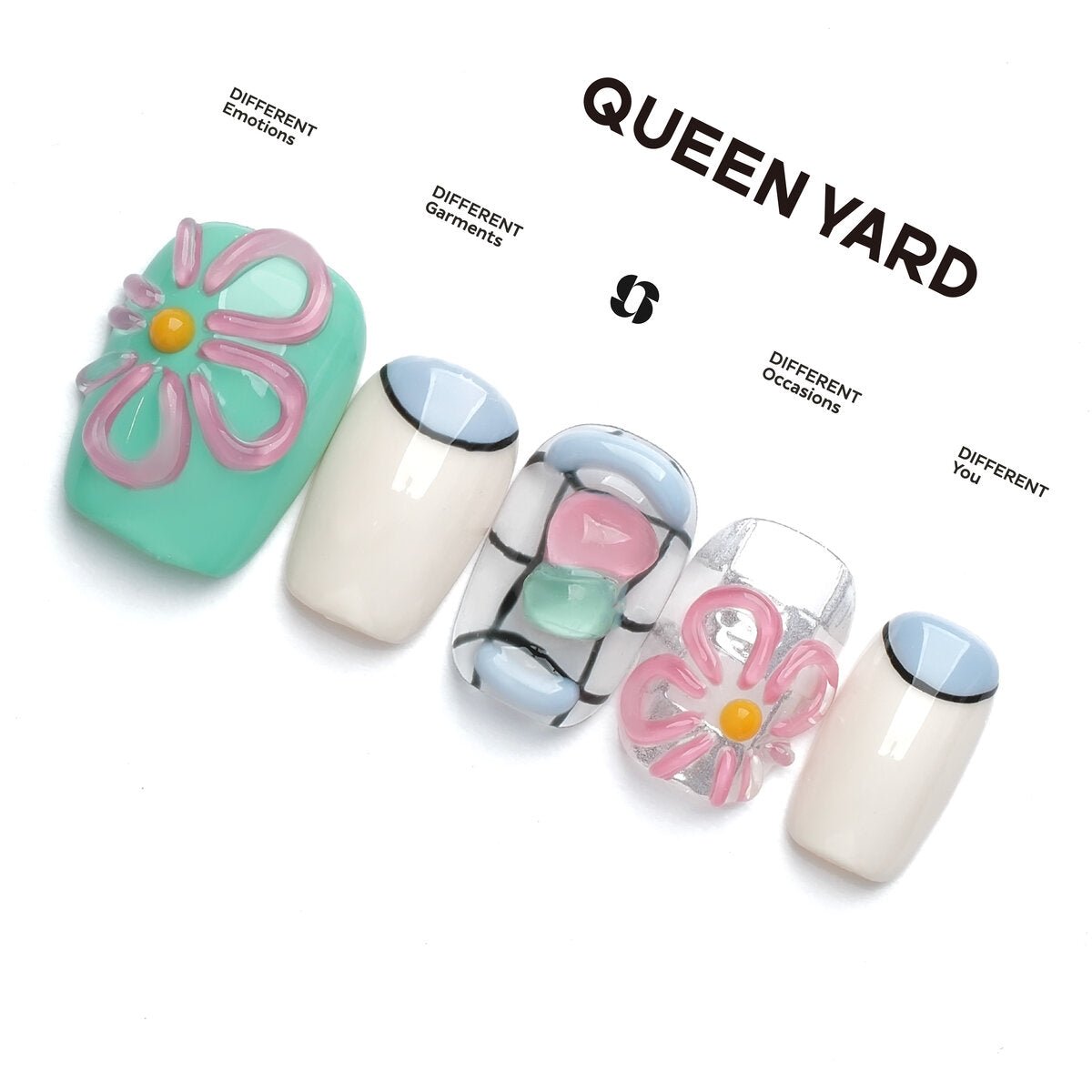 Little Flower Macaron Press-On Nails