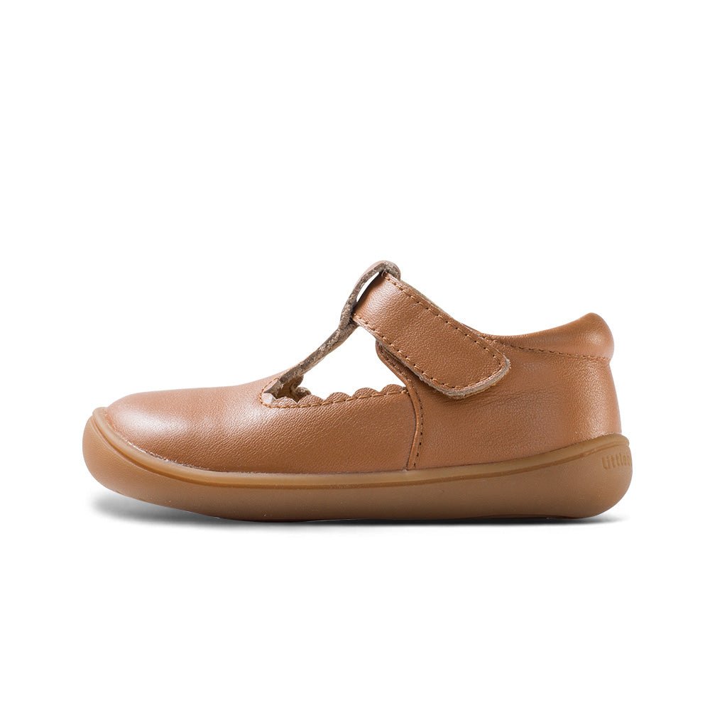 little princess pre walker t bar shoes all camel 1