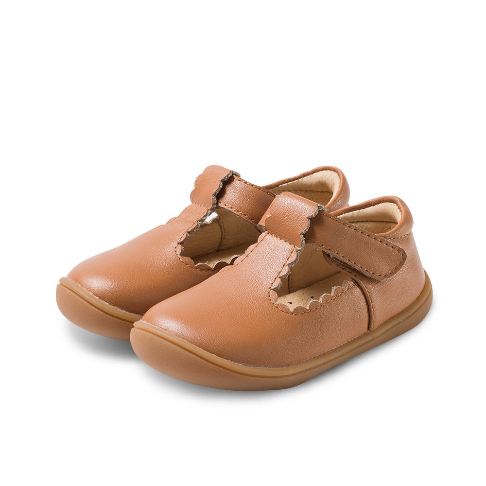 little princess pre walker t bar shoes all camel 2