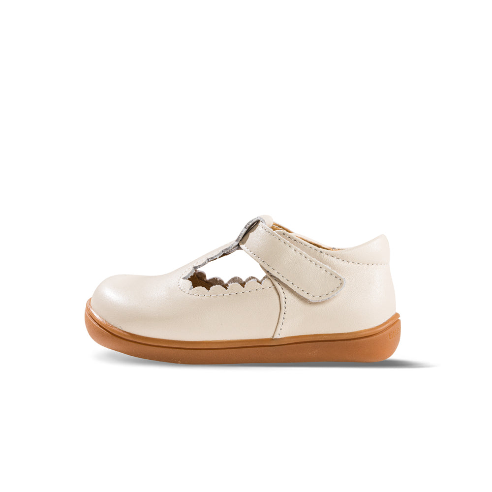 little princess pre walker t bar shoes all cream 1