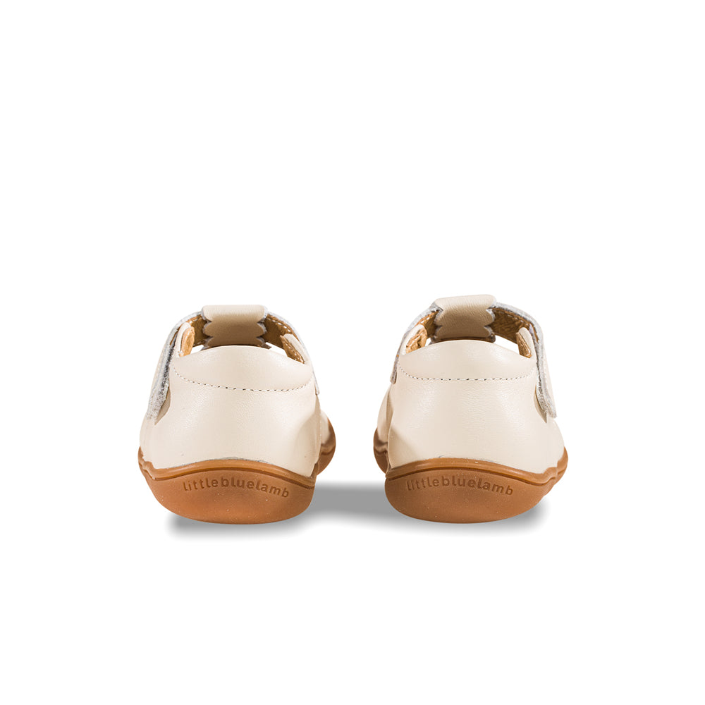 little princess pre walker t bar shoes all cream 3