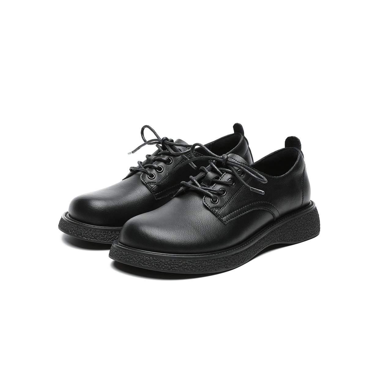 low cut black leather shoes all black 2