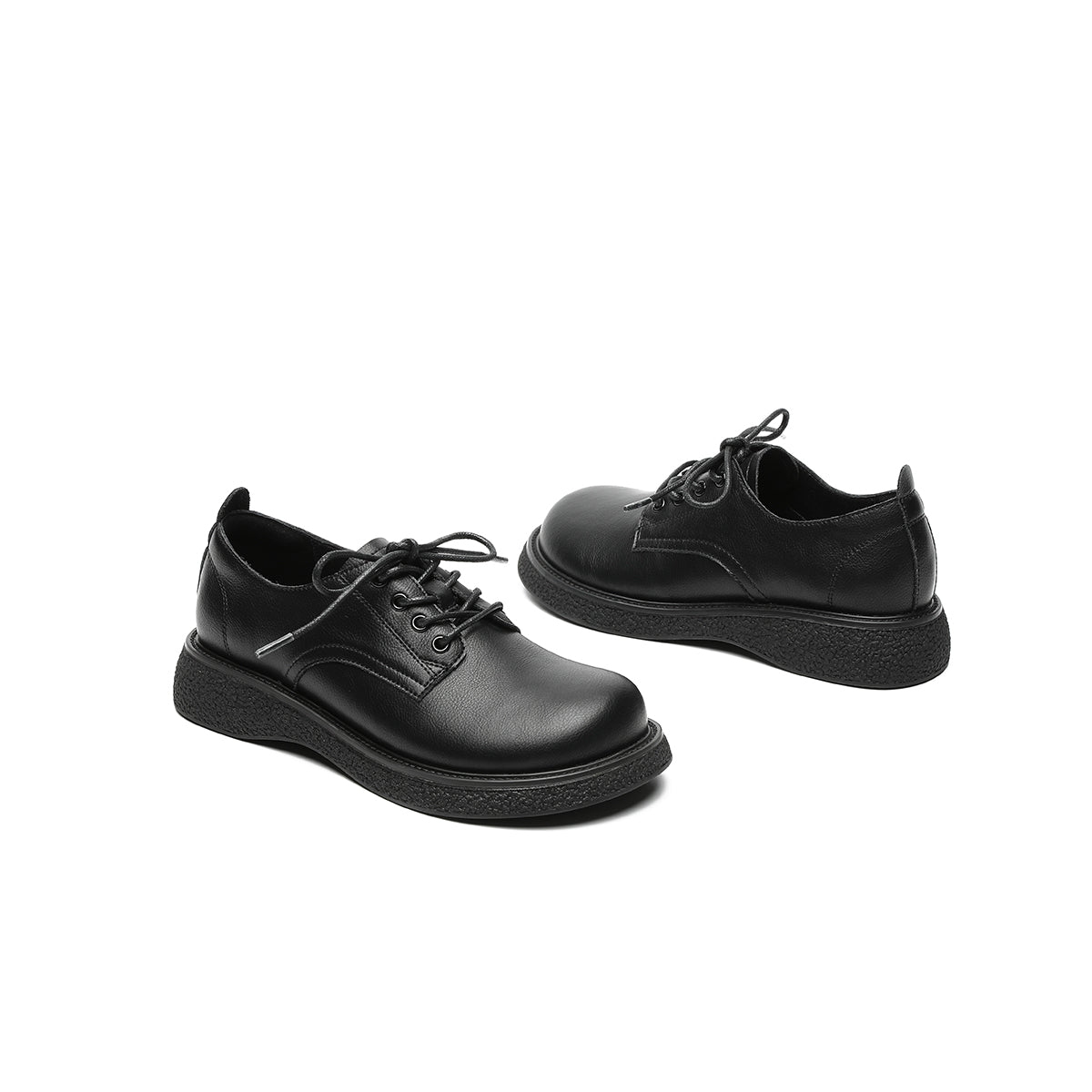 low cut black leather shoes all black 4