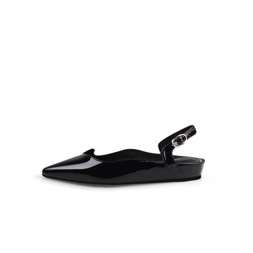 low platform ankle strap leather sandals all black 1