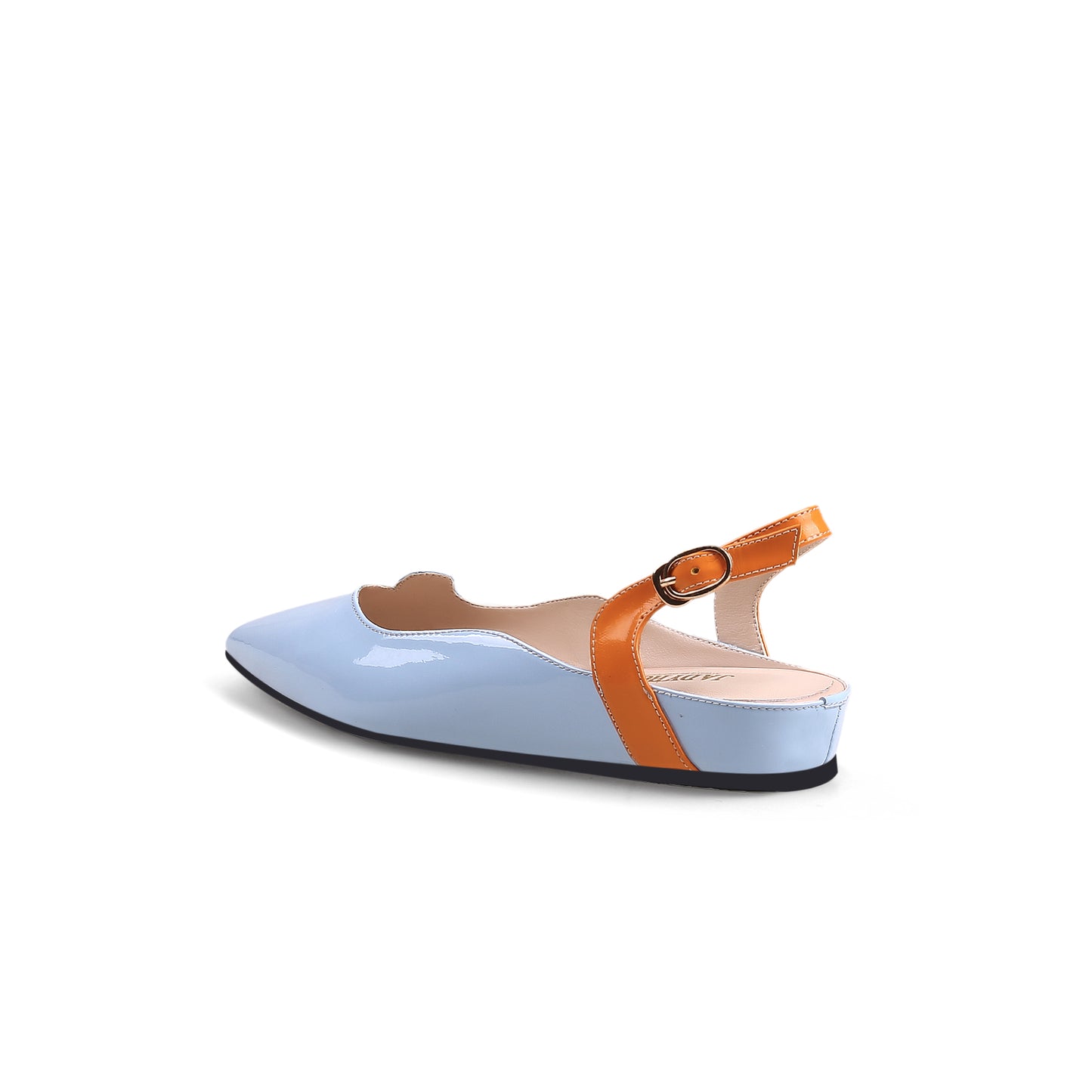 low platform ankle strap leather sandals all blue 4