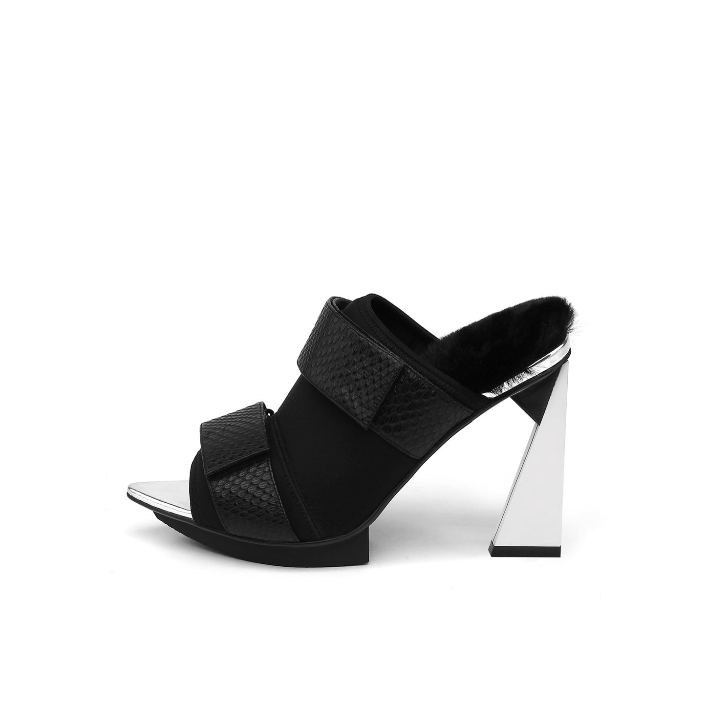 low platform mules all black 1