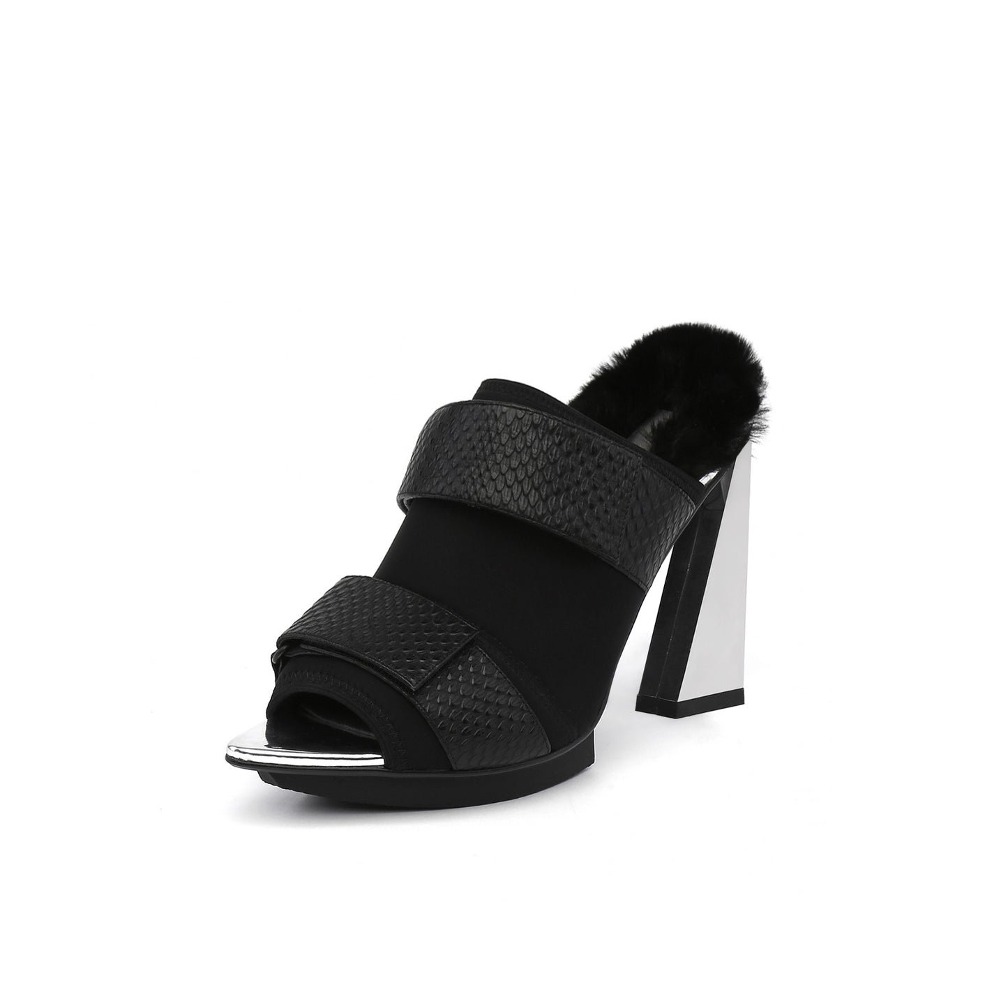 low platform mules all black 2