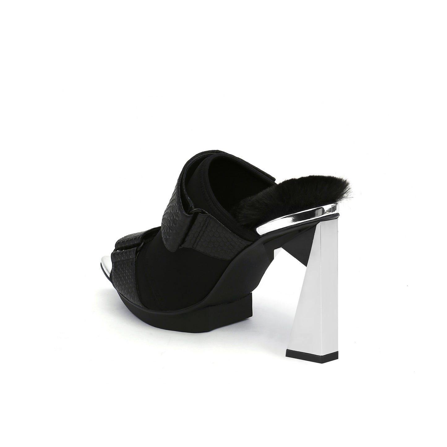 low platform mules all black 4