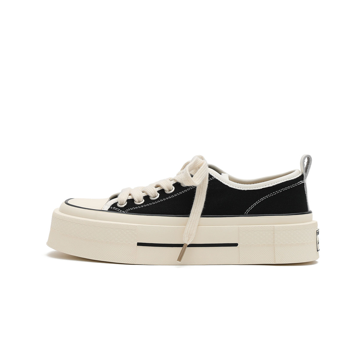 low top casual flat canvas shoes all black 1