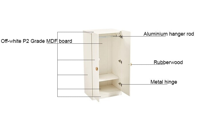 lucas kids white  wardrobe cabinet all 10