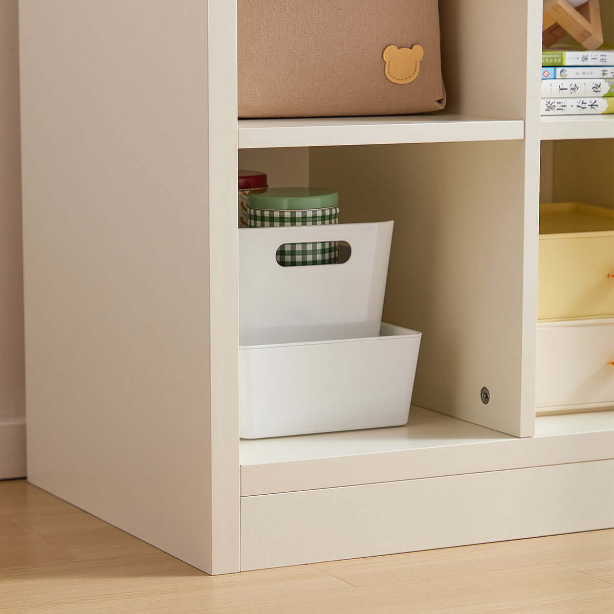 lucas kids white grid display cabinet all 4