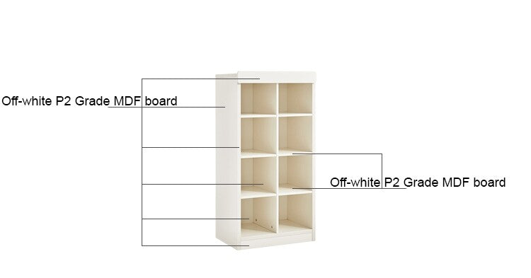 lucas kids white grid display cabinet all 8