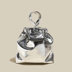 Luminescent Metallic Bucket Bag