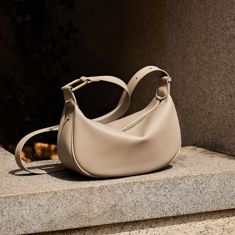 Luna Crescent Leather Shoulder Crossbody Bag