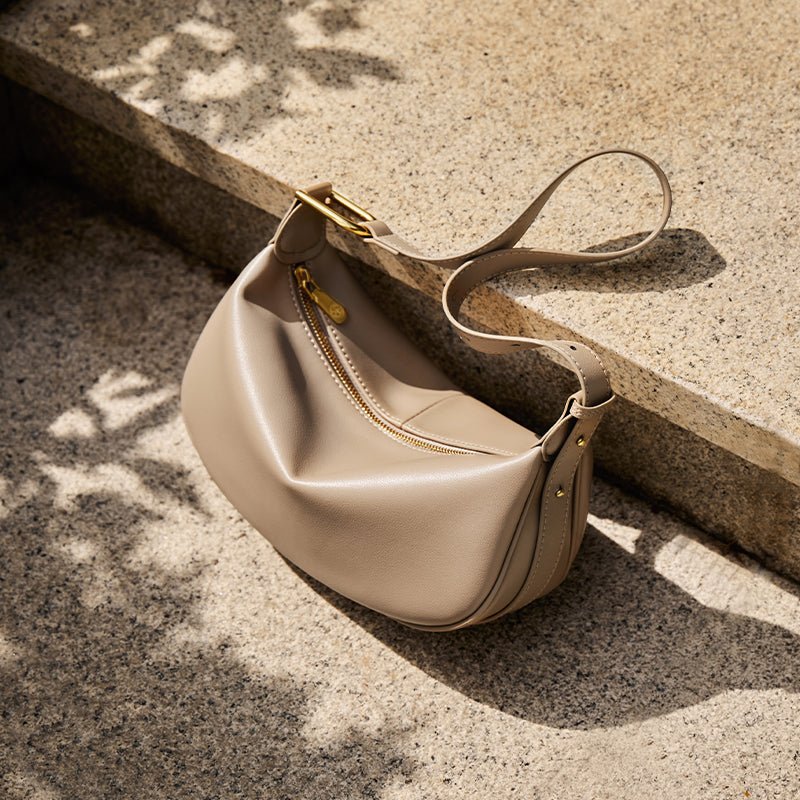 Luna Crescent Leather Shoulder Crossbody Bag