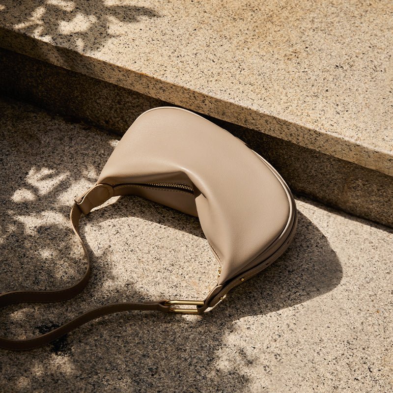Luna Crescent Leather Shoulder Crossbody Bag