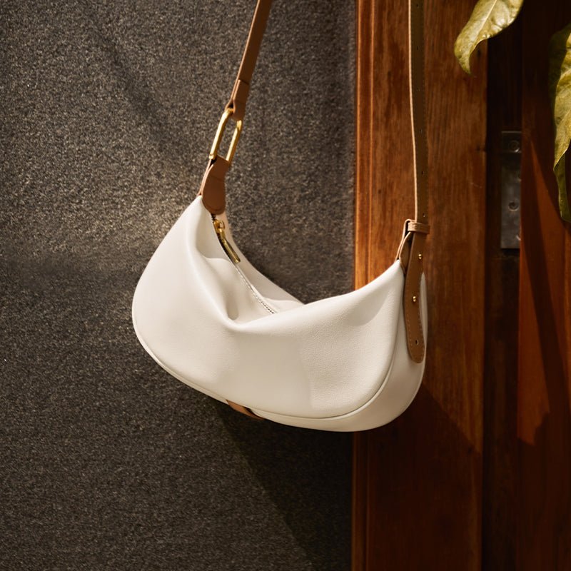 Luna Crescent Leather Shoulder Crossbody Bag