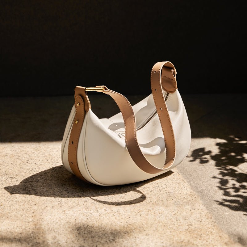 Luna Crescent Leather Shoulder Crossbody Bag