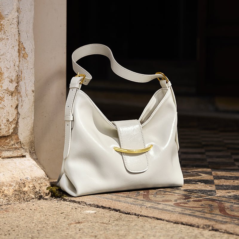 Luxe Glossy Hobo Shoulder Bag
