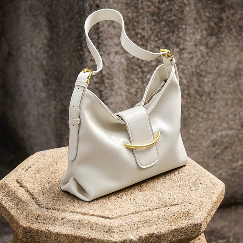 Luxe Glossy Hobo Shoulder Bag