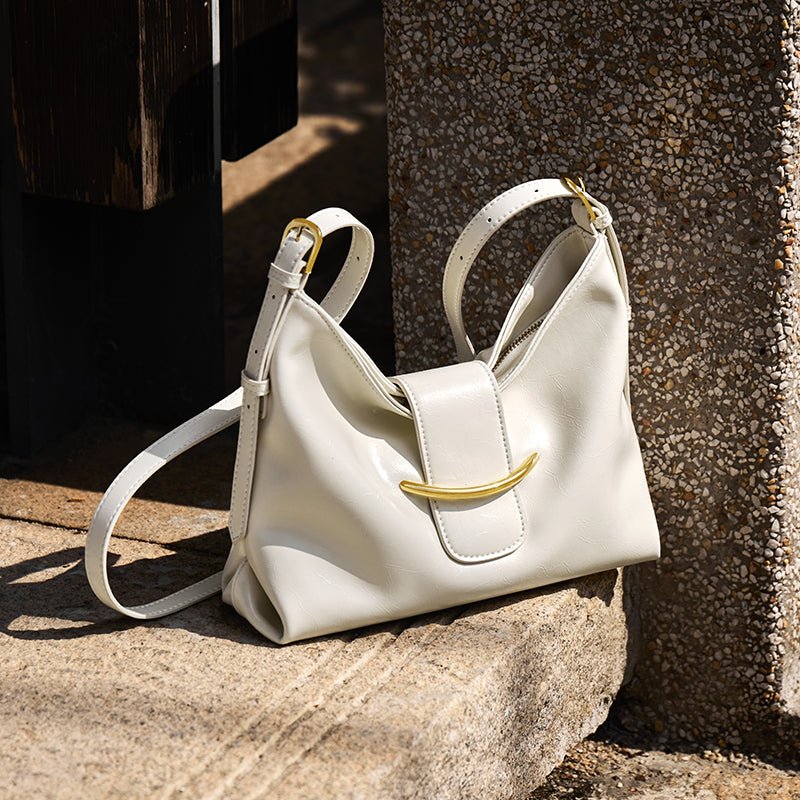 Luxe Glossy Hobo Shoulder Bag