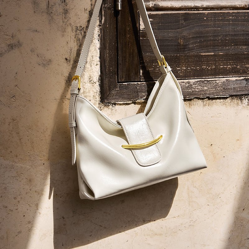 Luxe Glossy Hobo Shoulder Bag