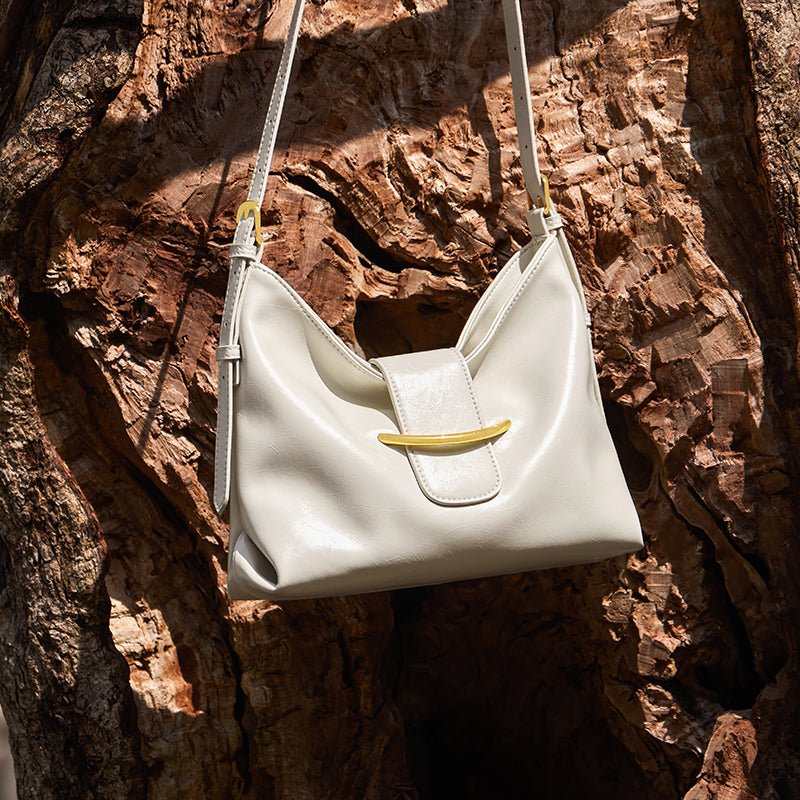 Luxe Glossy Hobo Shoulder Bag