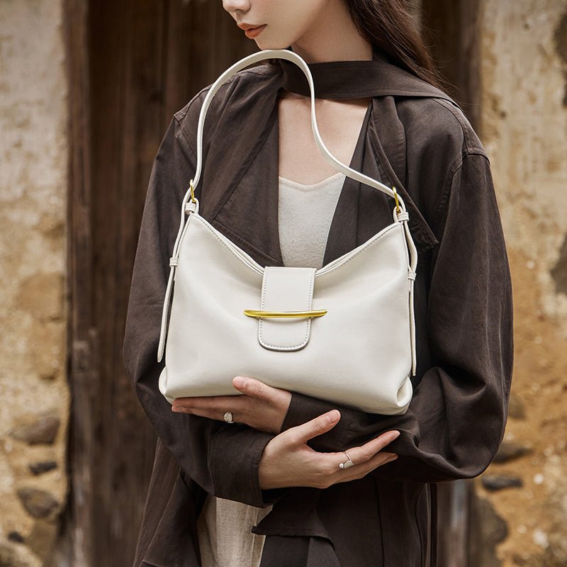 Luxe Glossy Hobo Shoulder Bag