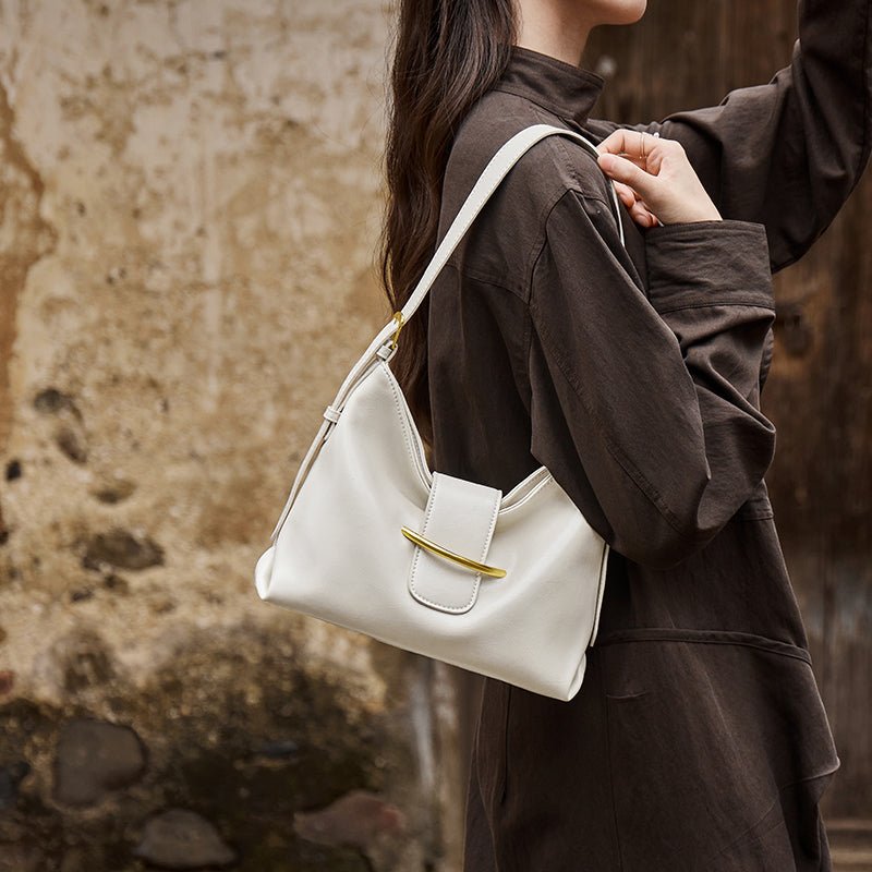 Luxe Glossy Hobo Shoulder Bag