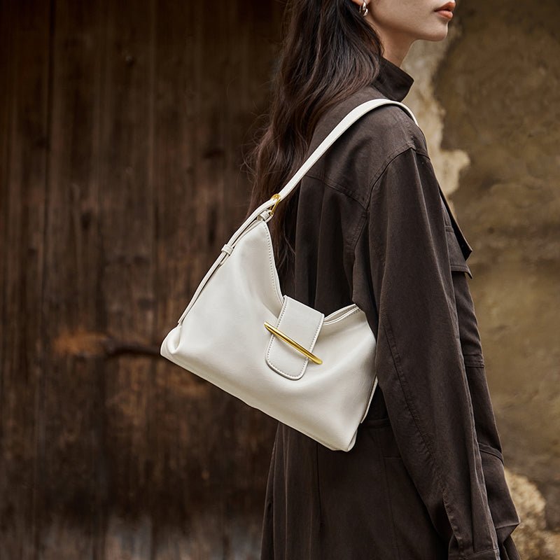 Luxe Glossy Hobo Shoulder Bag