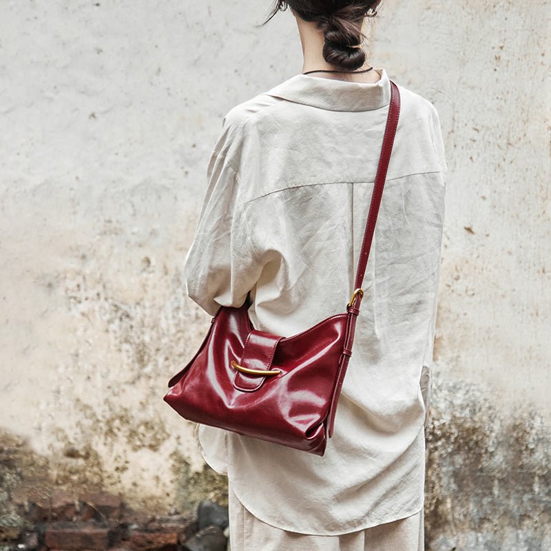 Luxe Glossy Hobo Shoulder Bag