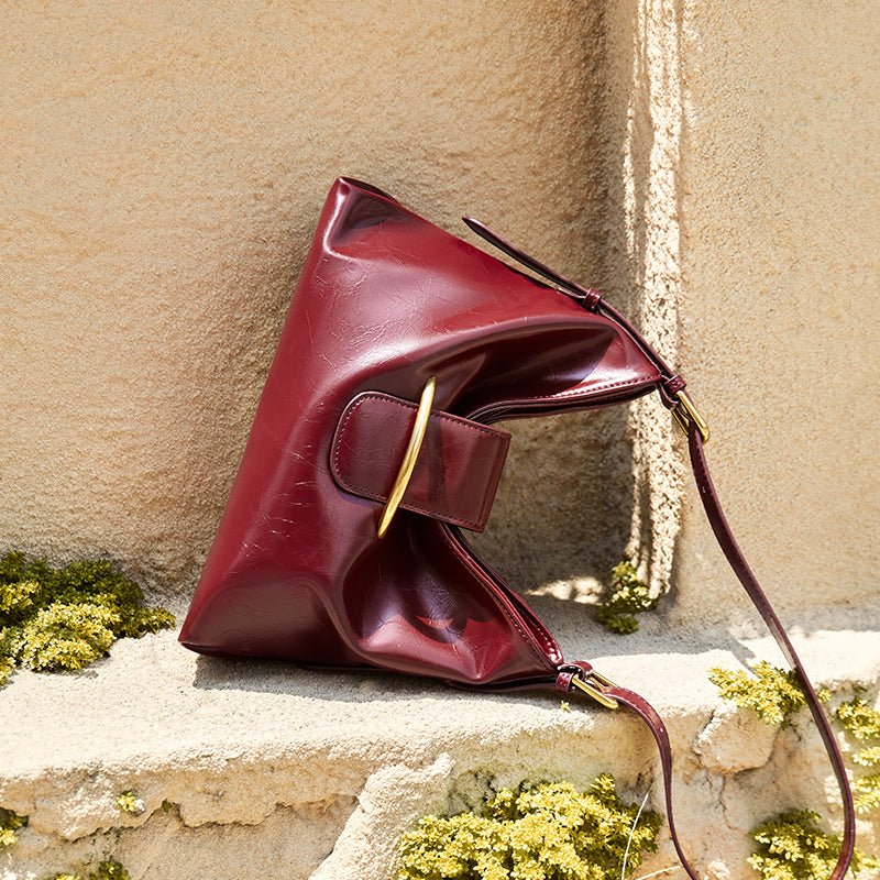 Luxe Glossy Hobo Shoulder Bag