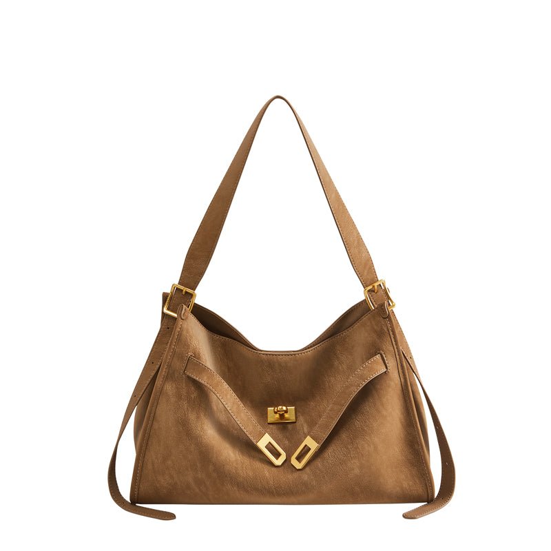 Luxe Slouch Lock Shoulder Bag
