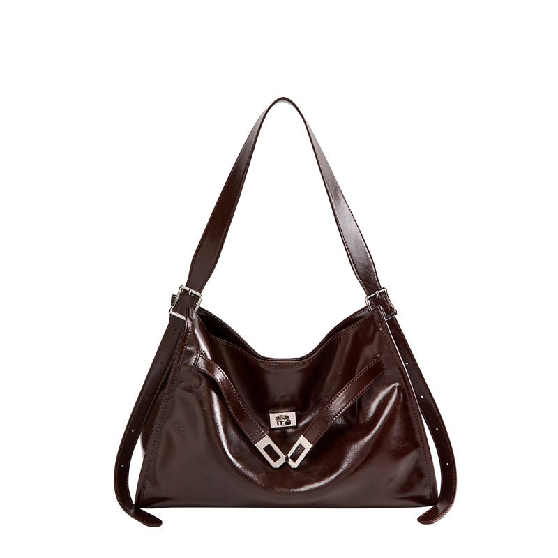Luxe Slouch Lock Shoulder Bag