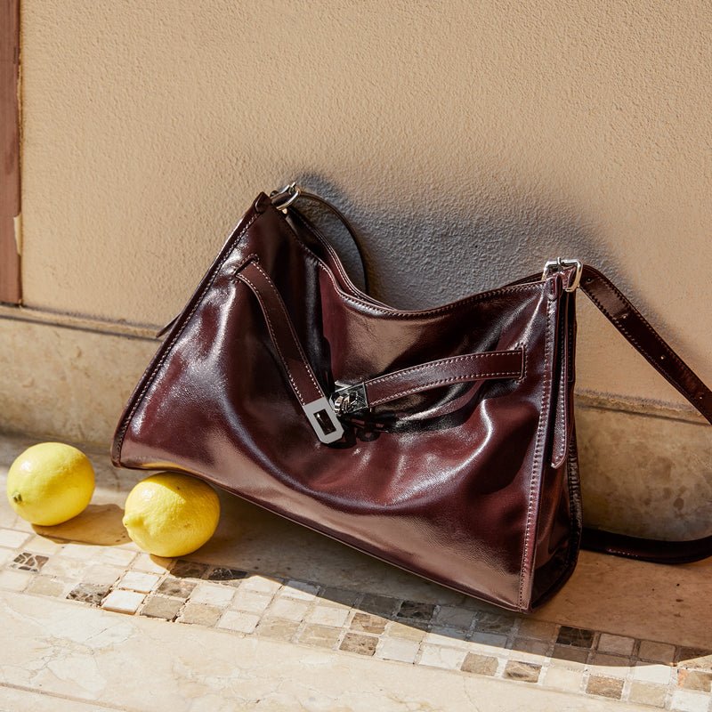 Luxe Slouch Lock Shoulder Bag