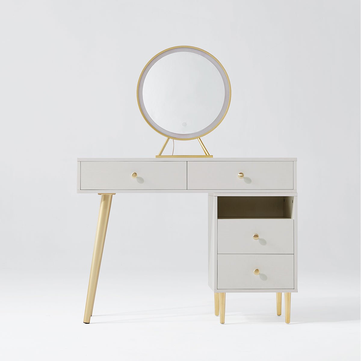 Luxury Dressing Table with Ivory Stool Set - 0cm