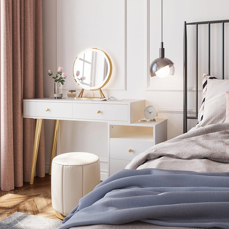 Luxury Dressing Table with Ivory Stool Set - 0cm