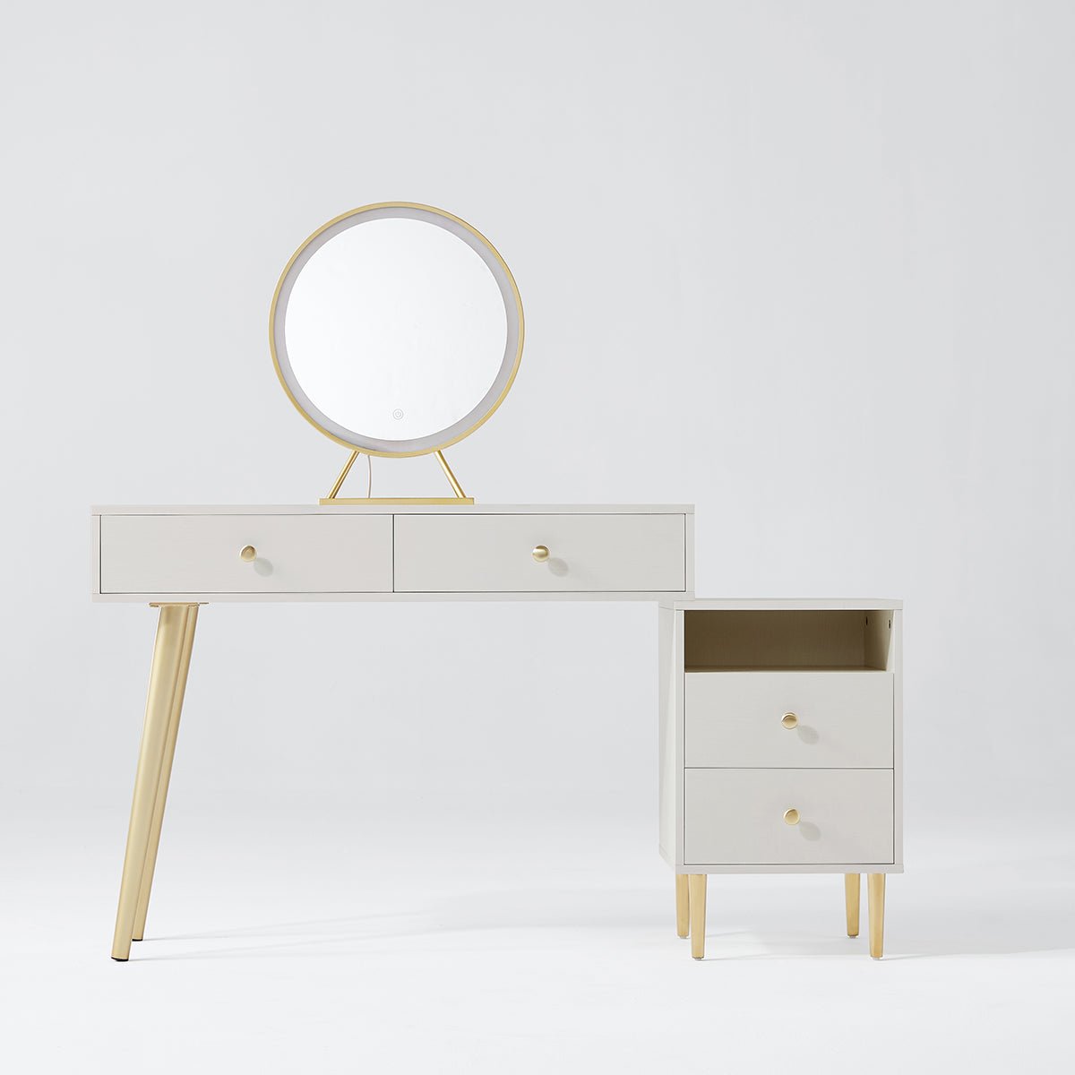 Luxury Dressing Table with Ivory Stool Set - 0cm