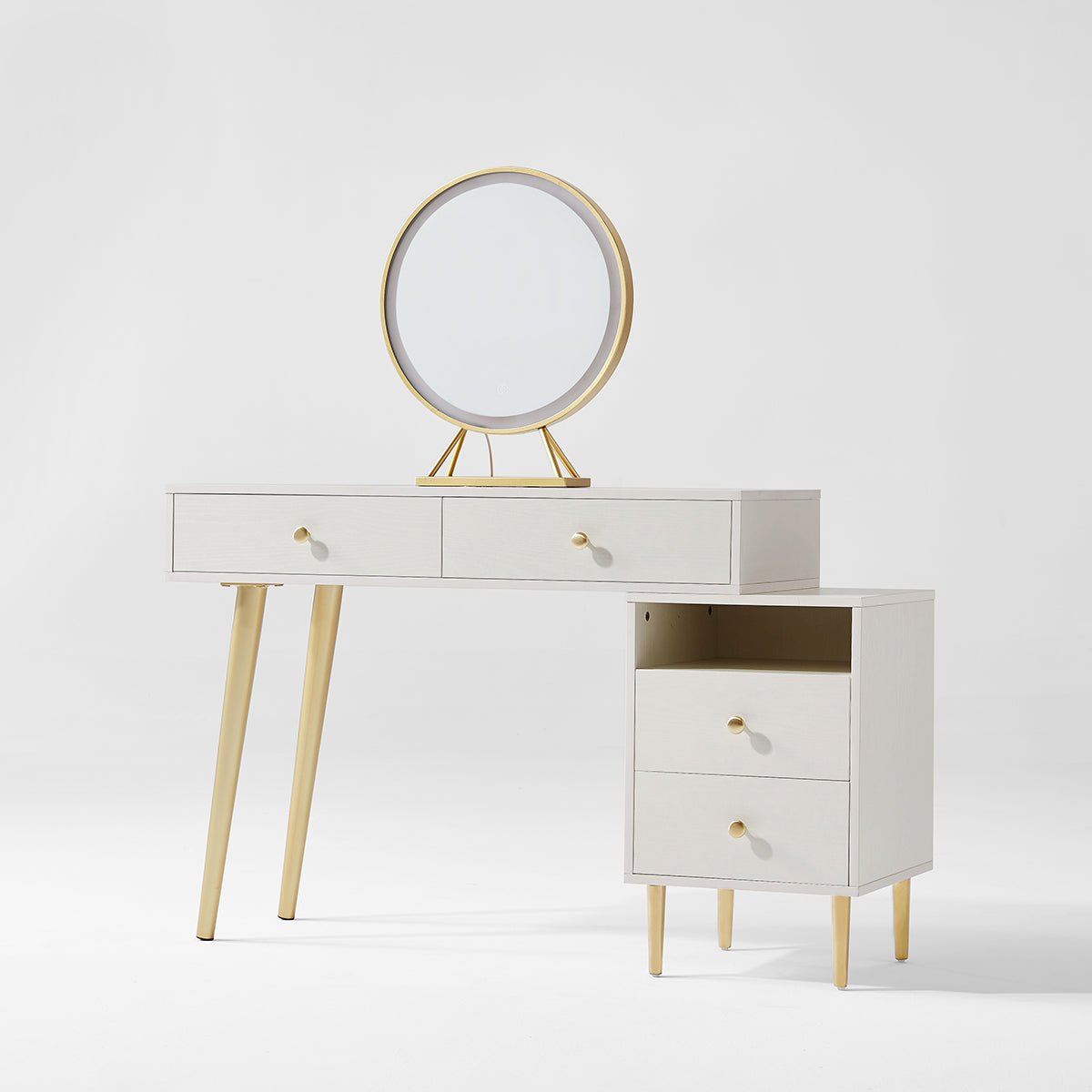 Luxury Dressing Table with Ivory Stool Set - 0cm