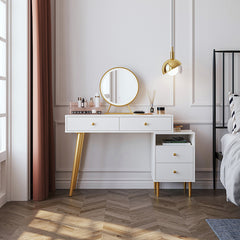 Luxury Dressing Table with Ivory Stool Set