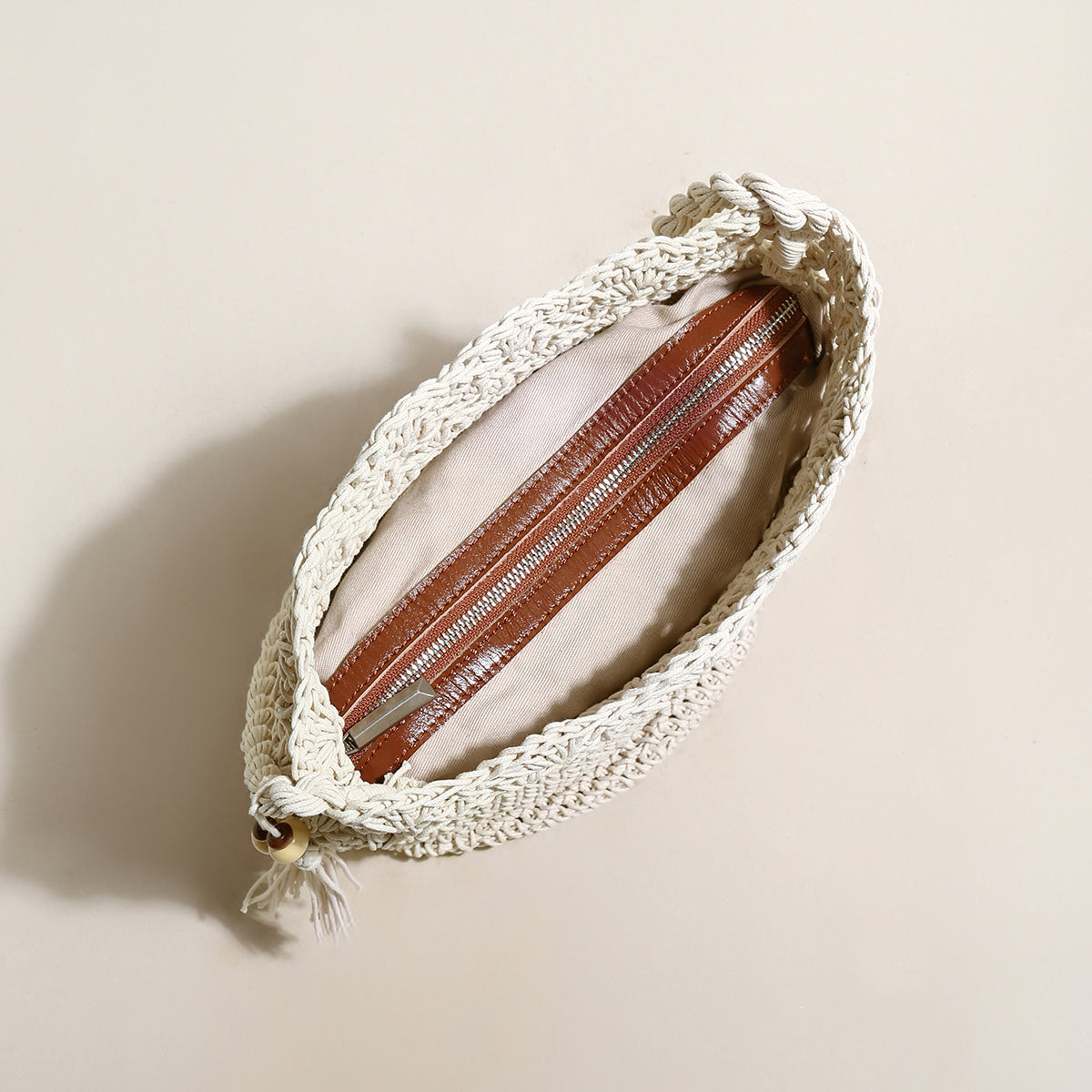 macrame beach tote bag white 3