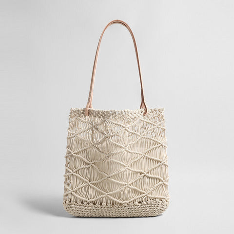 Macramé Woven Summer Tote – Large Capacity Beach Shoulder Bag