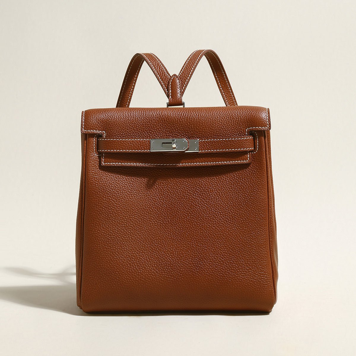 Madison Structured Leather Convertible Backpack – Turn-Lock Backpack Shoulder Bag