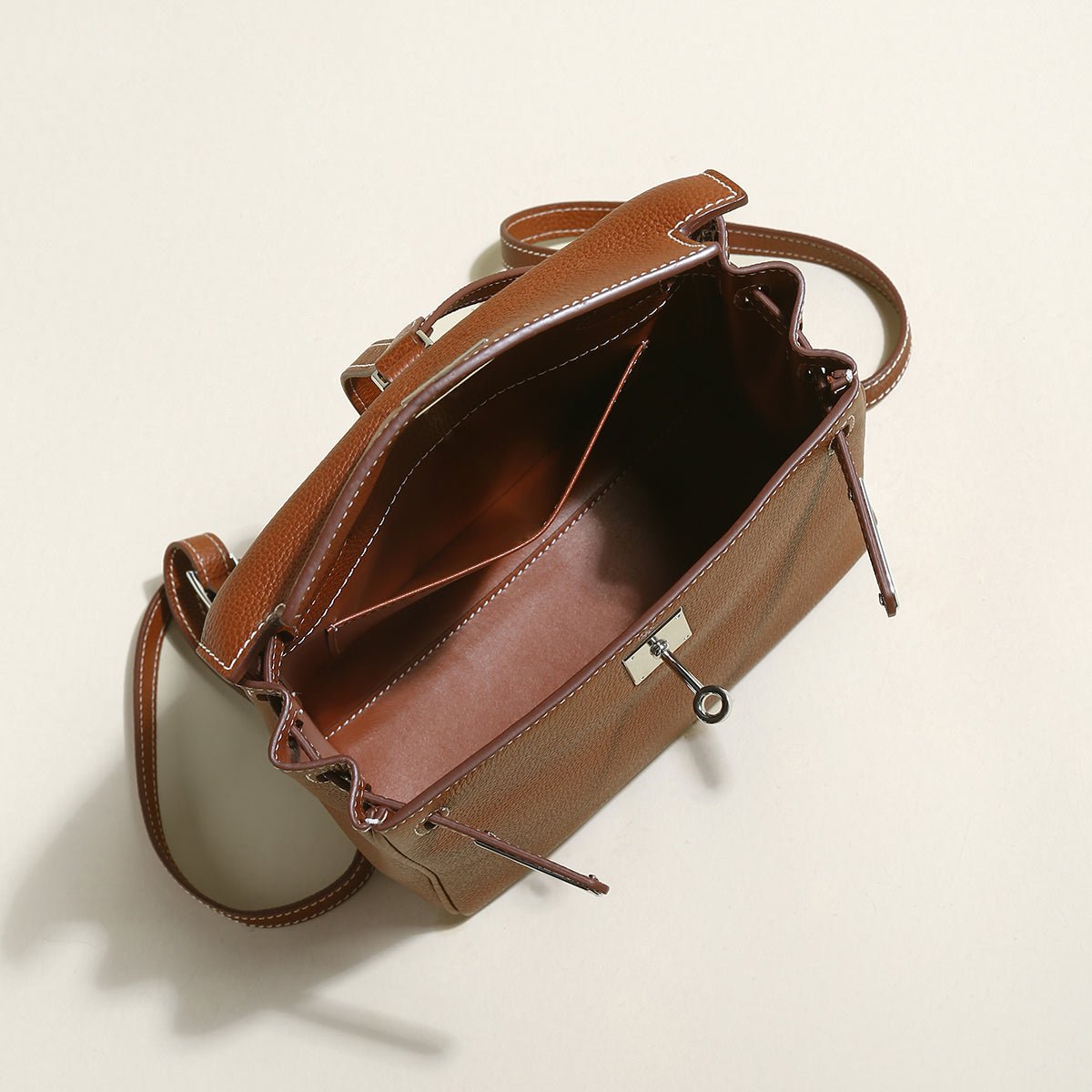 Madison Structured Leather Convertible Backpack – Turn-Lock Backpack Shoulder Bag