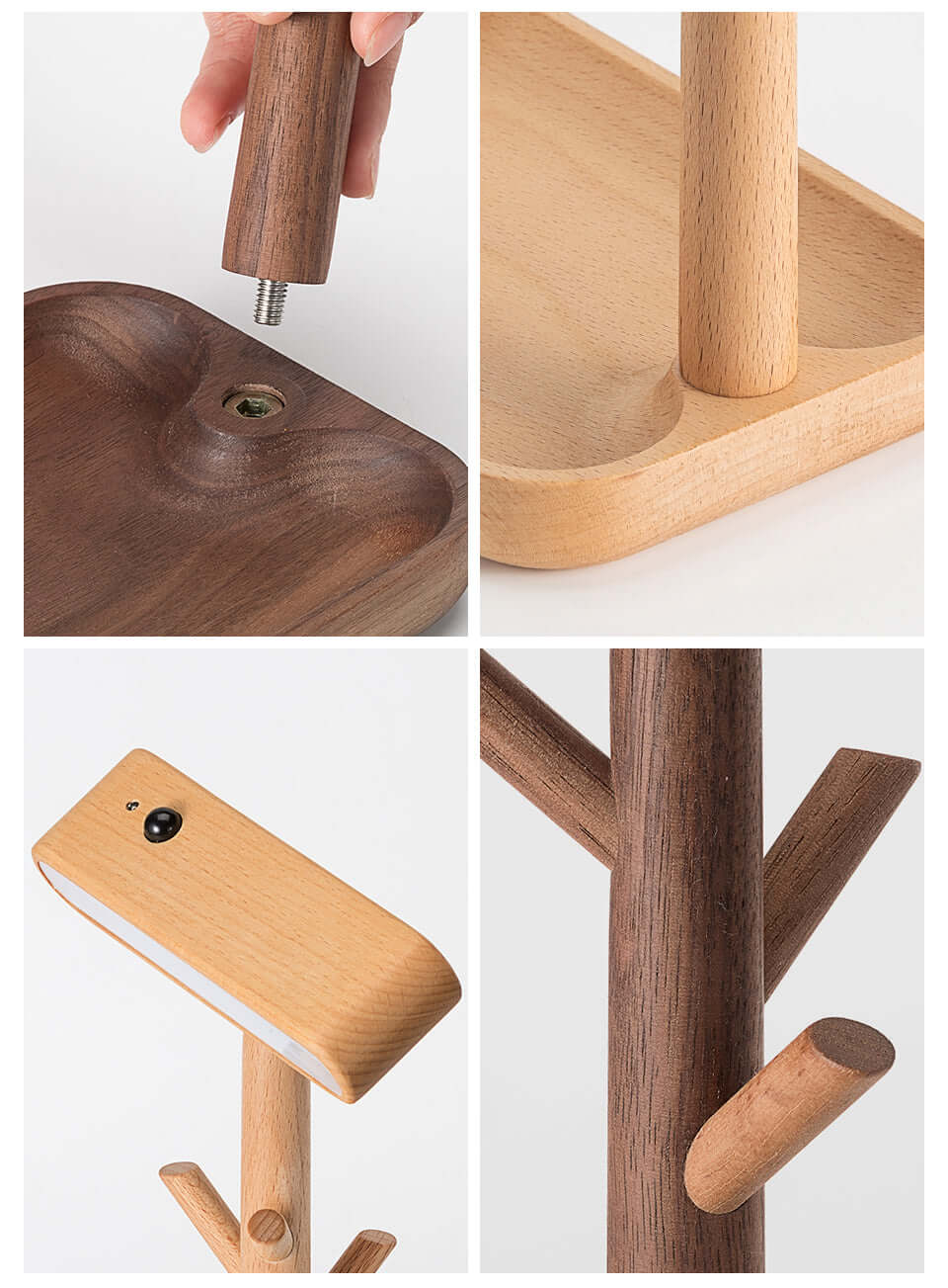 magnetic solid wood rechargeable induction light all 5