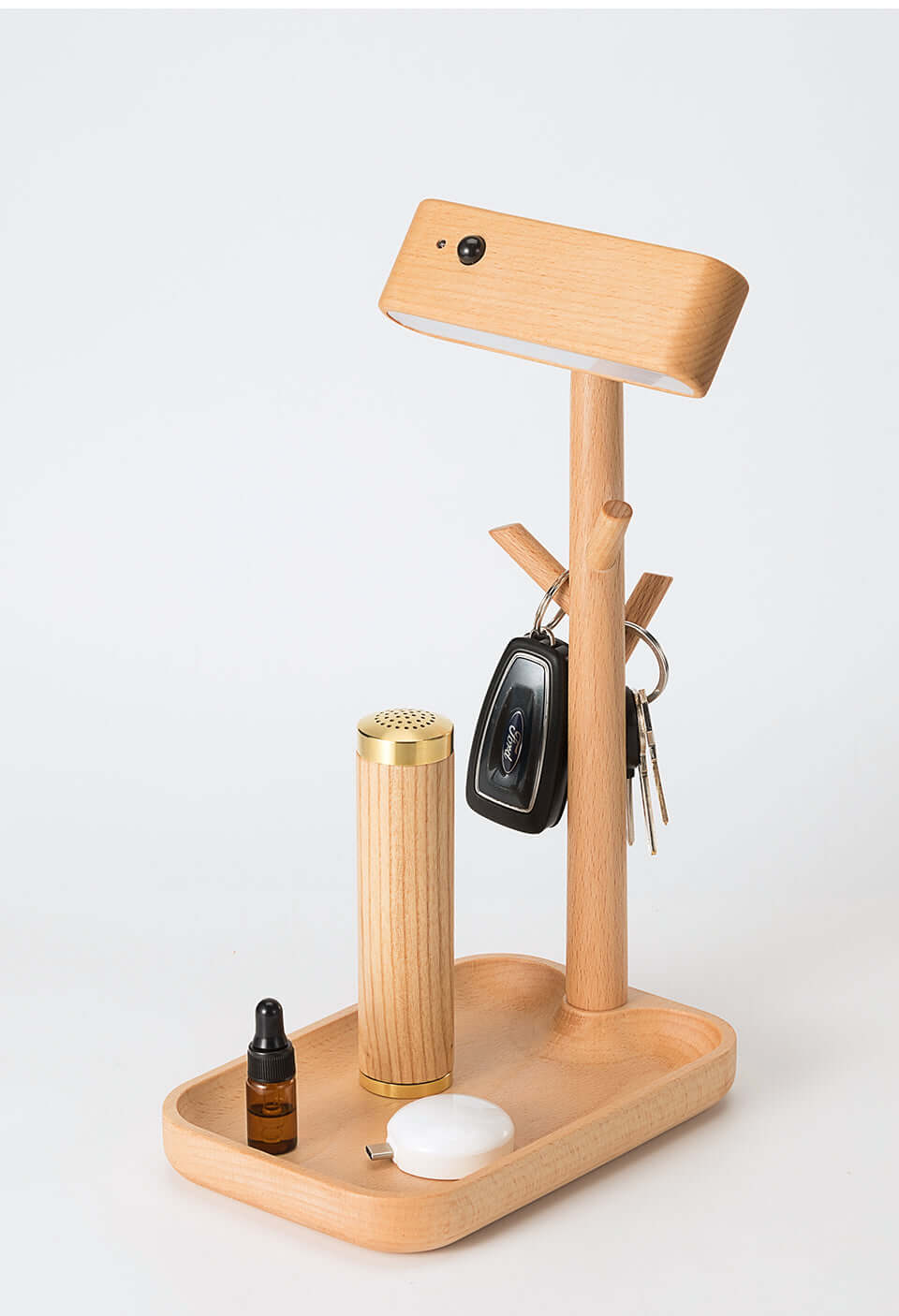 magnetic solid wood rechargeable induction light natural 1