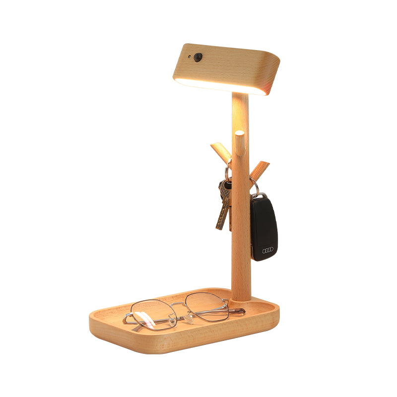 magnetic solid wood rechargeable induction light natural 2