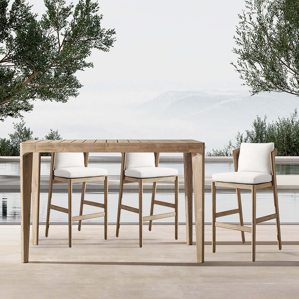 malta teak bar and counter stool 1.62m mocha 1