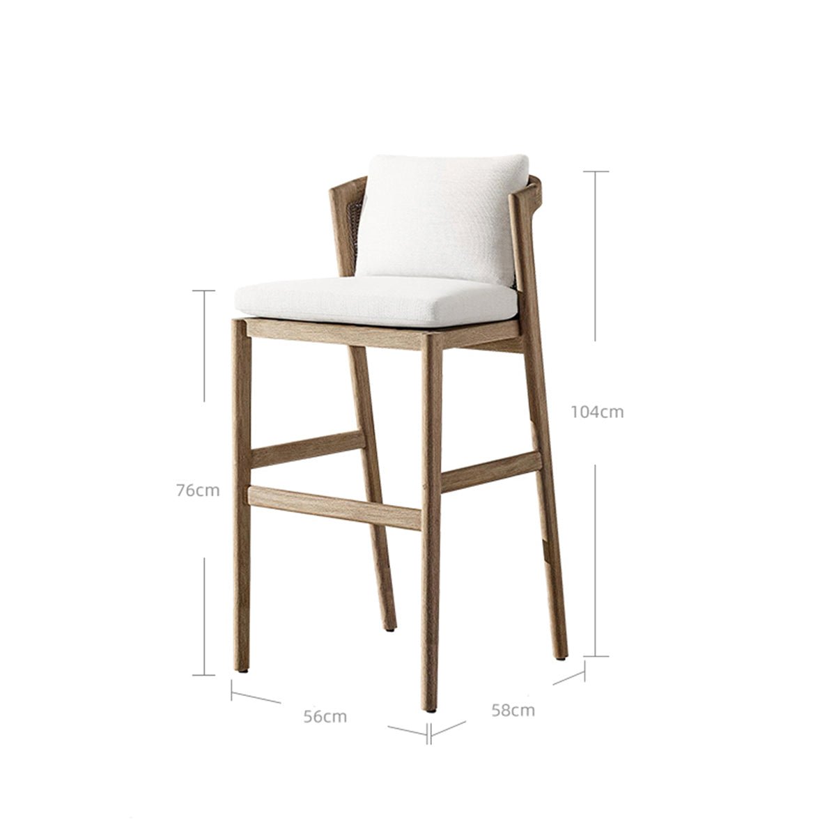 Malta Teak Bar Chair - 0cm